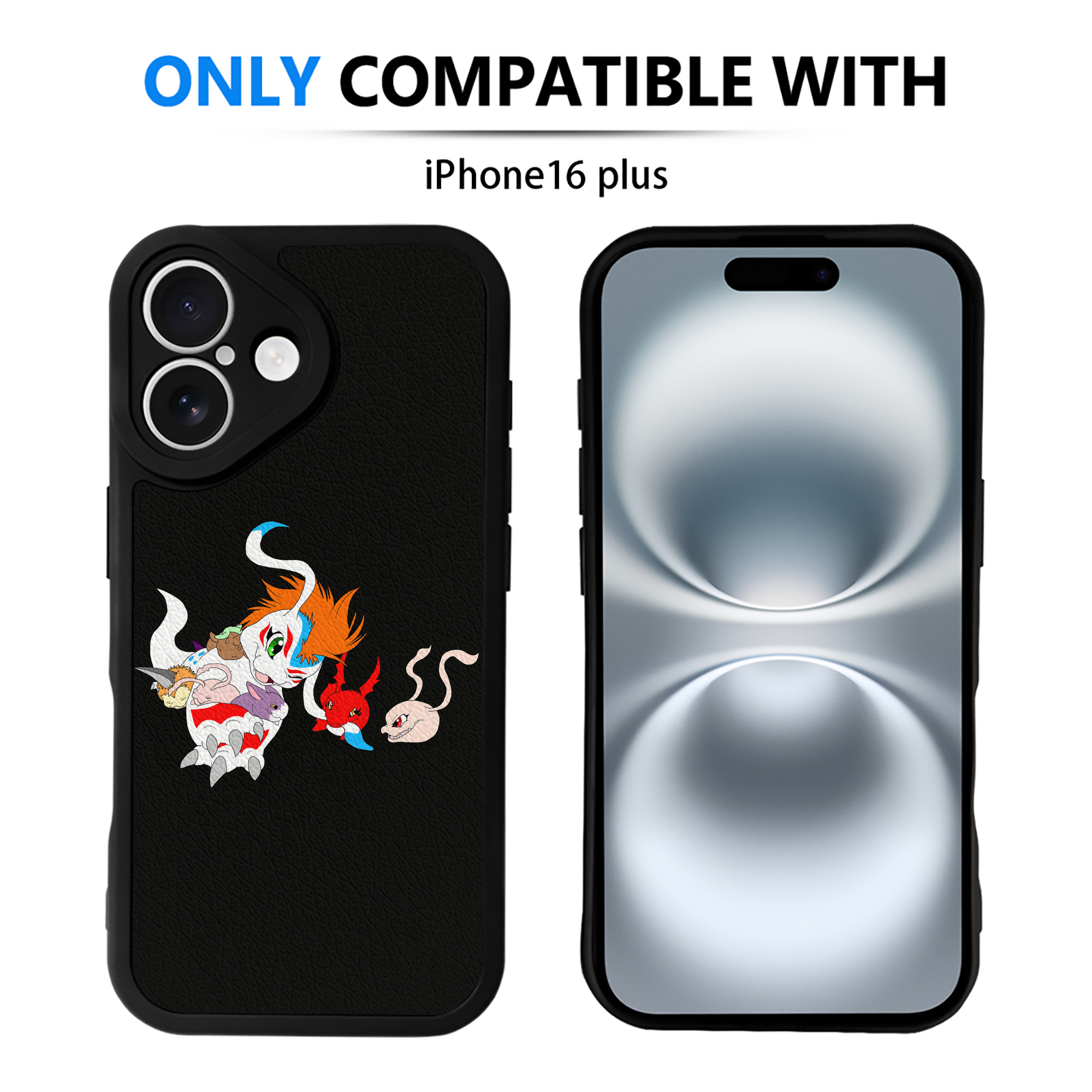（画像用） Digimon デジタルモンスター/デジモン 【iPhone 16シリーズ対応】シリコンスマホケース（レザー調） 材質：シリコン